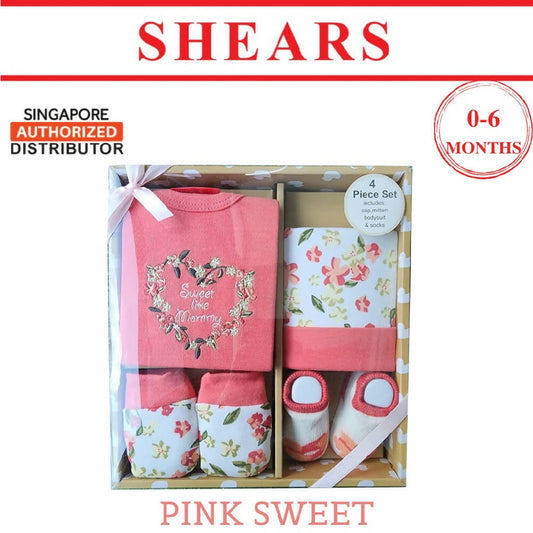 Shears Baby Gift Set Essential 4 Pcs Gift Set Ideal for Newborn PINK SWEET LOVE - WERONE