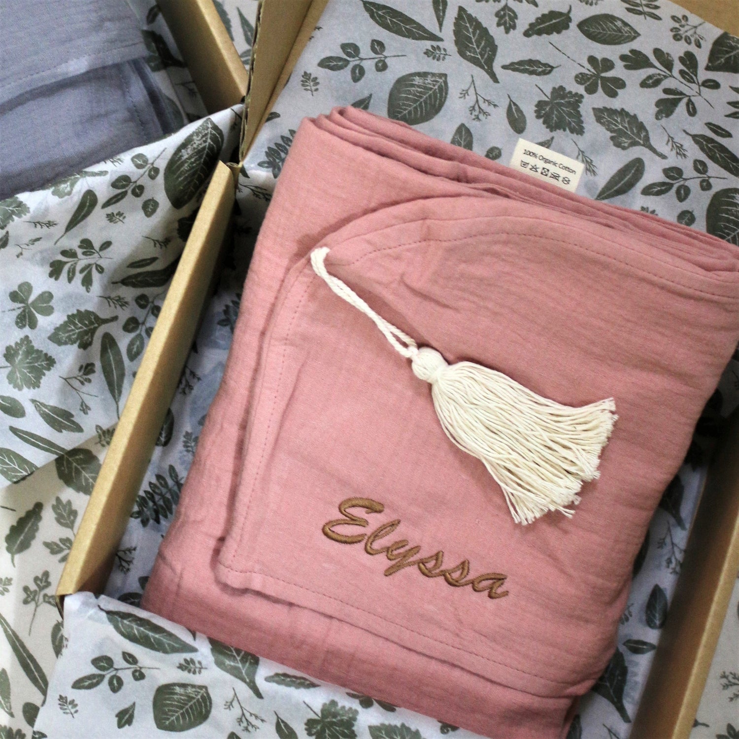 Organic Hooded Muslin Towel in Dusty Pink - WERONE