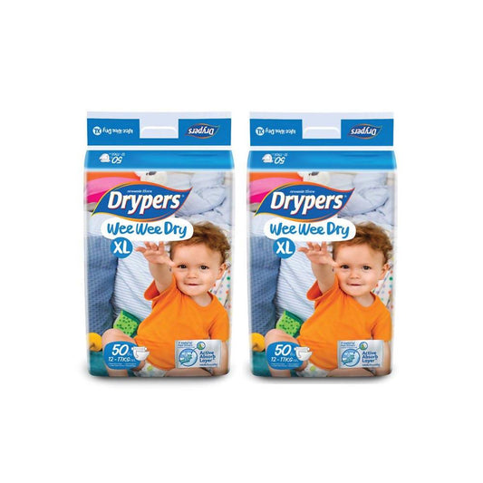 Drypers Wee Wee Dry XL 50s x 2 packs (12 - 17kg) 100pcs - WERONE