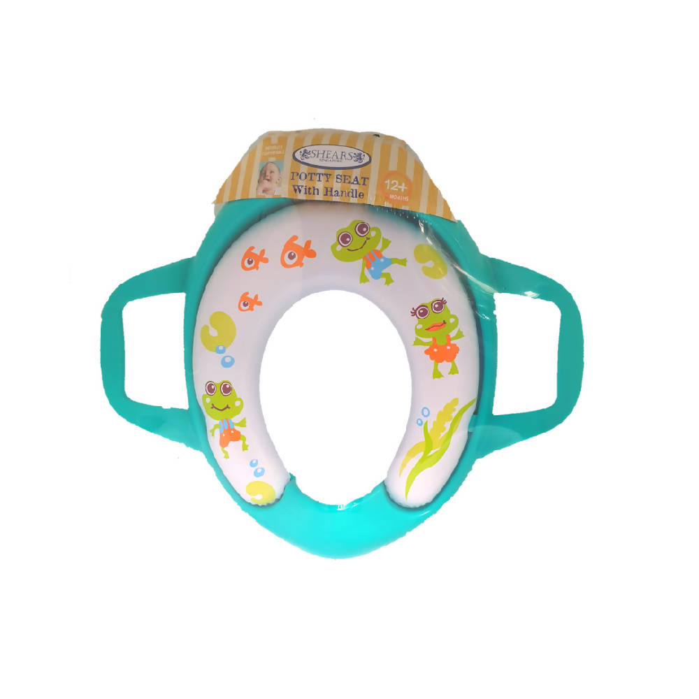 Shears Potty Seat Cover with Handle Turquoise Frog SPCT - WERONE