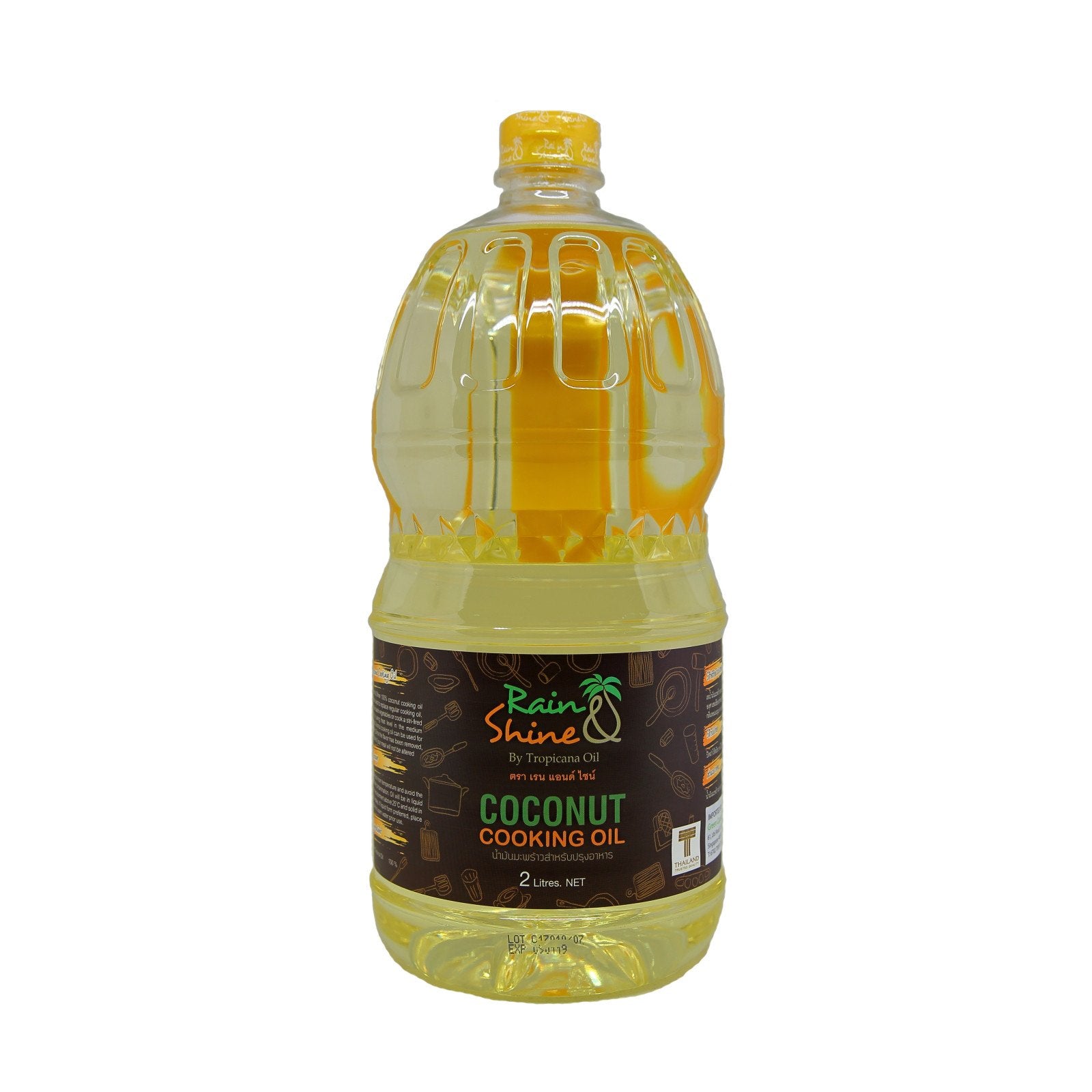 Tropicana Organic Cold Pressed. (Consumption) Rain & Shine Coconut Cooking Oil - 2 litres - WERONE