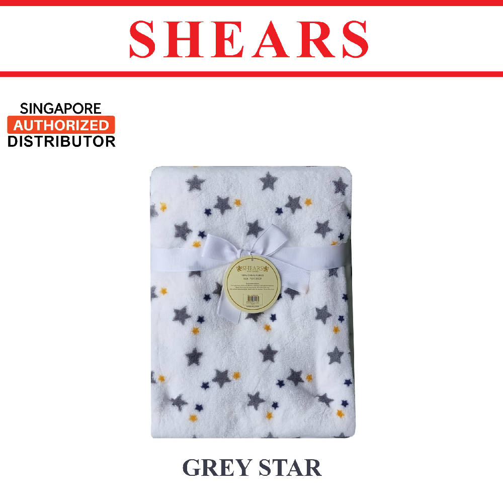 Shears Blanket Comfy Soft Blanket Grey Star - WERONE