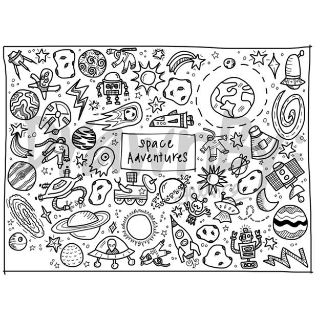 Space Adventures Silicone Colouring Mat - WERONE
