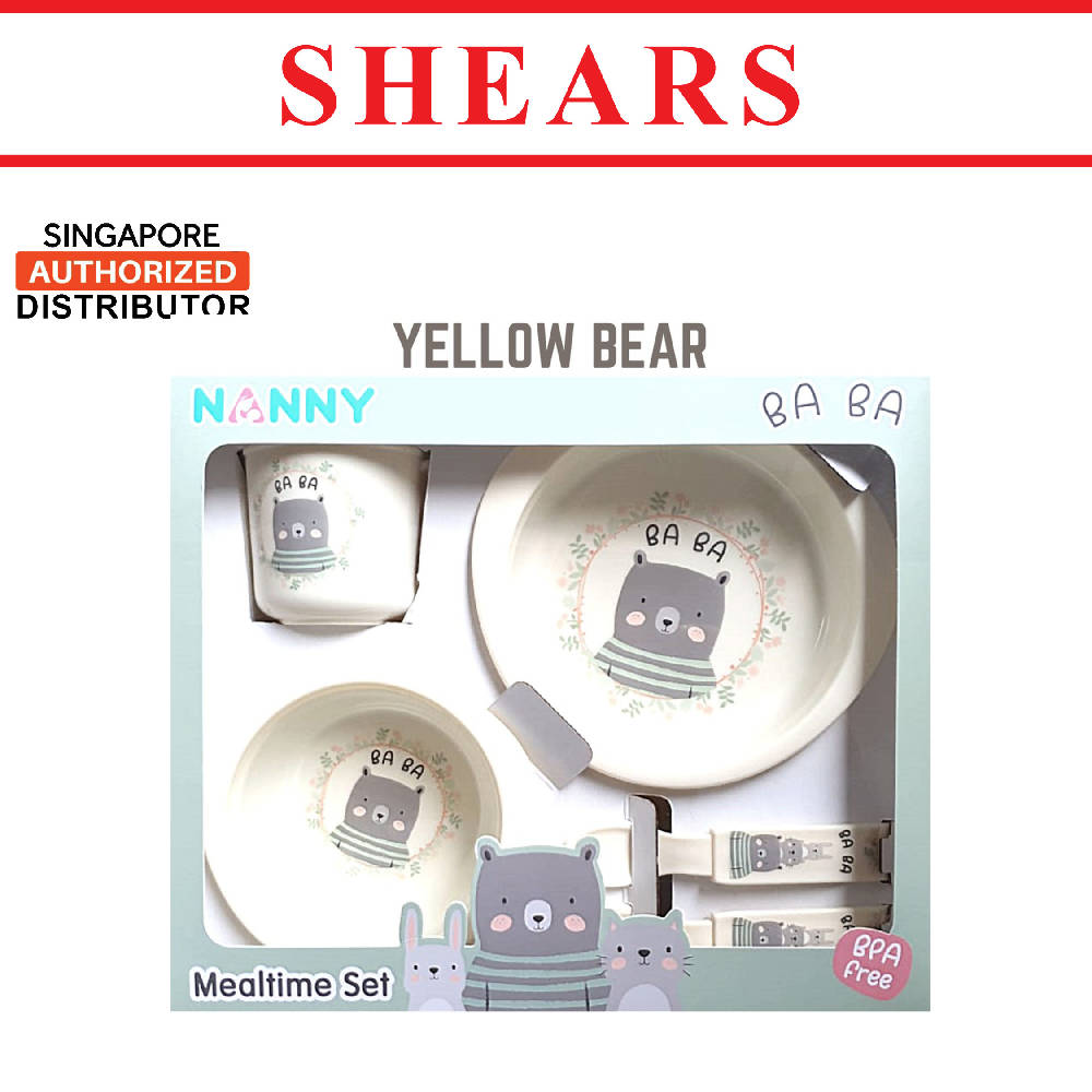 Shears Baby Feeding Set Nanny 5pcs Set Yellow Bear - WERONE