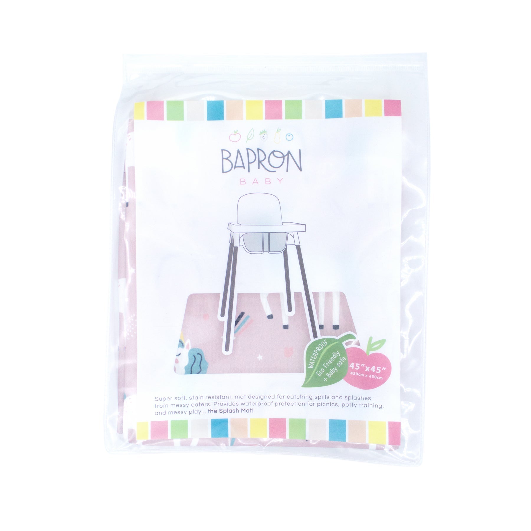 Unicorn Wishes Splash Mat - A Waterproof Catch-All for Highchair Spills and More! - WERONE