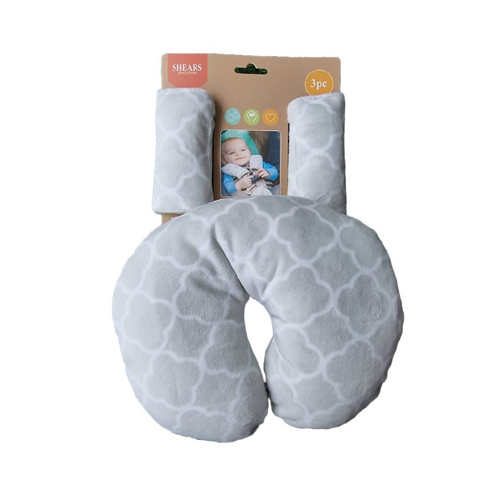 Shears Baby Neck Support Pillow and Seat Belt Covers GREY CLOUD - WERONE