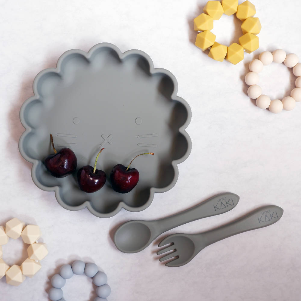 Larry Suction Plate with Matching Fork and Spoon - WERONE