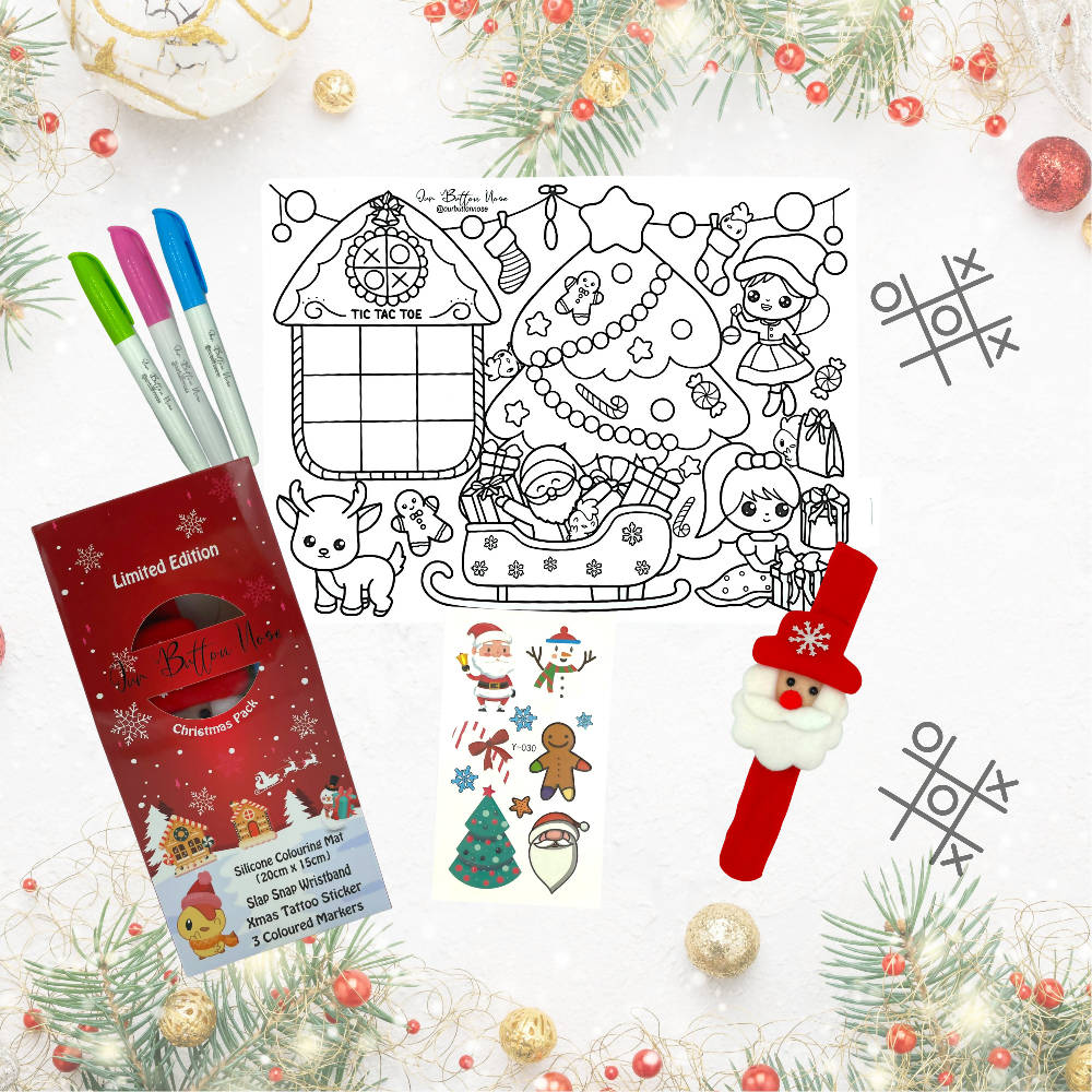 Our Button Nose Christmas Special Pack Reusable Silicone Colouring Mat 20x15cm - WERONE