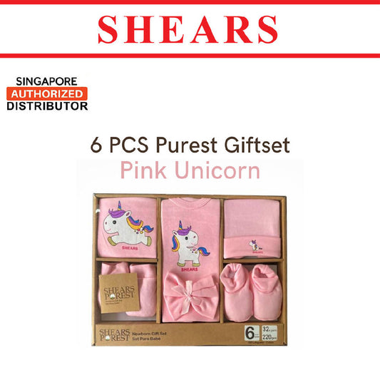Shears Purest Gift Set 6pc Baby Gift Set Pink Unicorn - WERONE
