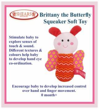 Shears Baby Toy Brittany the Butterfly Squeaker - WERONE