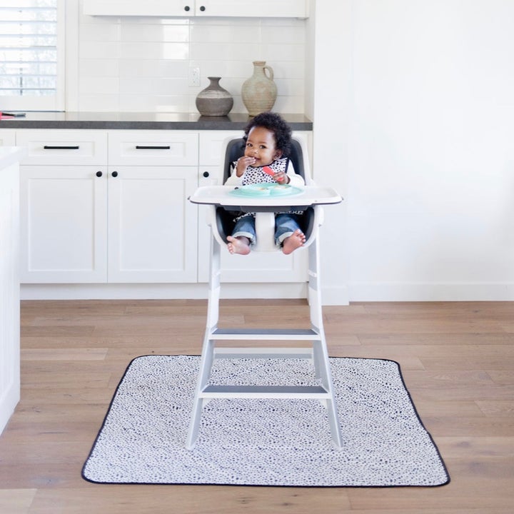 Organic Dot Splash Mat - A Waterproof Catch-All for Highchair Spills and More! - WERONE