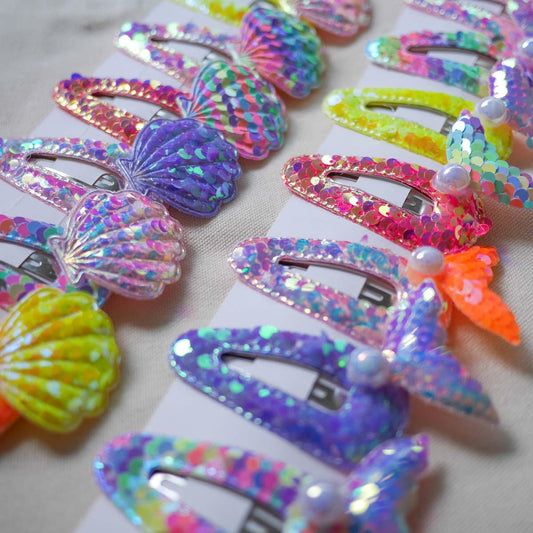 Shimmer Reef Sequin Hair Clips (Set of 10) - WERONE