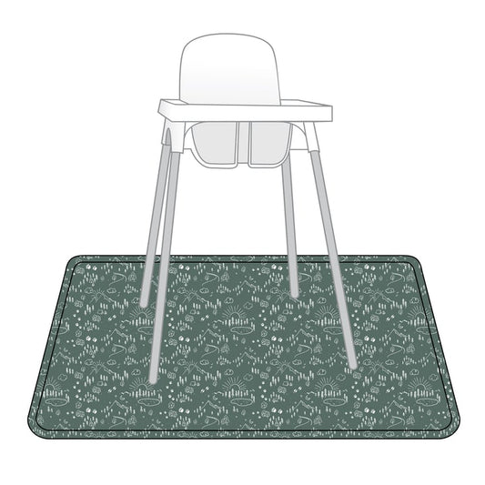 Pine Forest Splash Mat - A Waterproof Catch-All for Highchair Spills and More! - WERONE