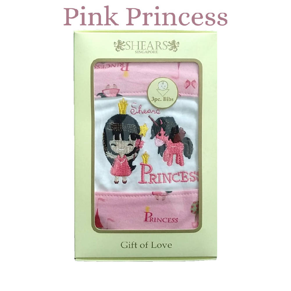 Shears Bib Exclusive Baby Bib 3 Pcs Set Pink Princess SEBPP - WERONE