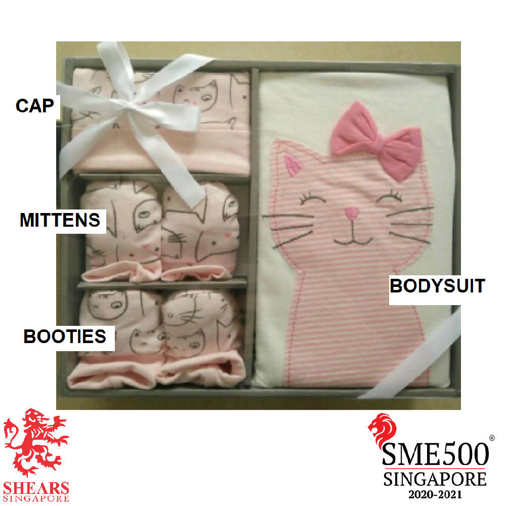 Shears Muji Gift Set 4 PCS Gift Set White Pink Kitty Set SGM4C1 - WERONE