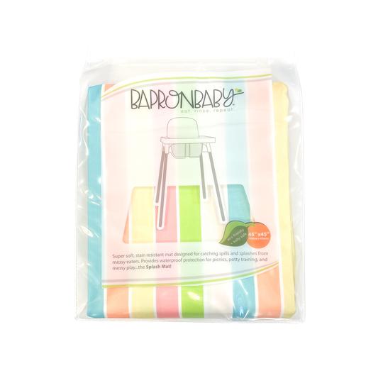 Rainbow Stripes Splash Mat - A Waterproof Catch-All for Highchair Spills and More! - WERONE