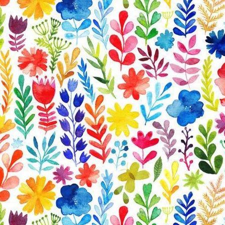 Rainbow Watercolor Floral Splash Mat - A Waterproof Catch-All for Highchair Spills and More! - WERONE