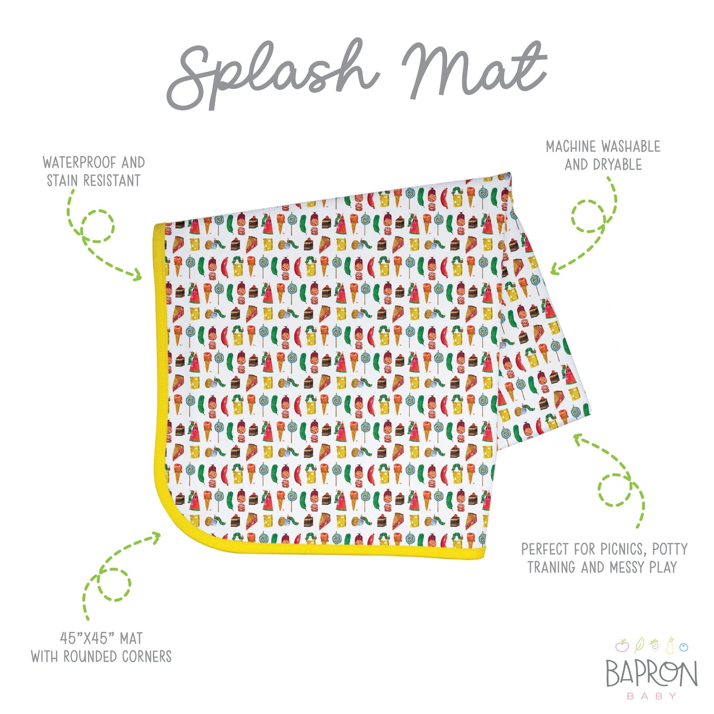 Food Parade Splash Mat - from the World Of Eric Carle - from the World Of Eric Carle - A Waterproof Catch-All for Highchair Spills - WERONE