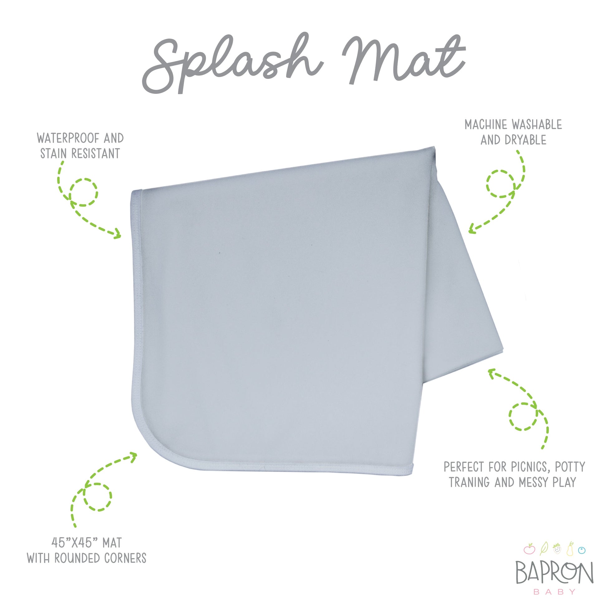 Grey Splash Mat - A Waterproof Catch-All for Highchair Spills - WERONE
