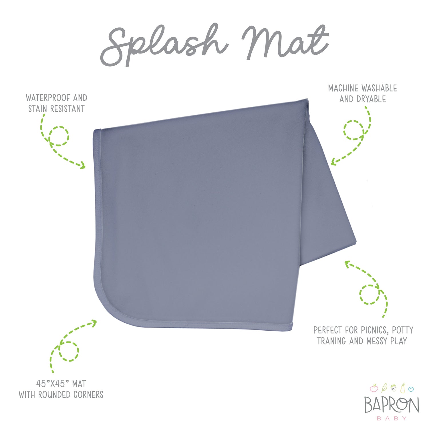 Slate Splash Mat - A Waterproof Catch-All for Highchair Spills - WERONE