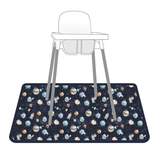 Outer Space Splash Mat - A Waterproof Catch-All for Highchair Spills and More! - WERONE