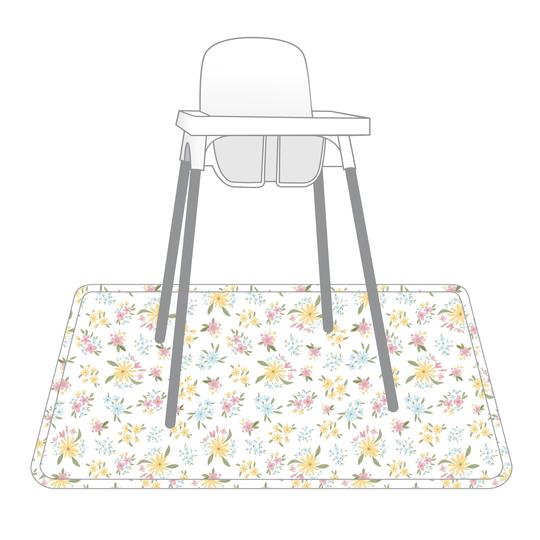 Pastel Floral Splash Mat - A Waterproof Catch-All for Highchair Spills and More! - WERONE