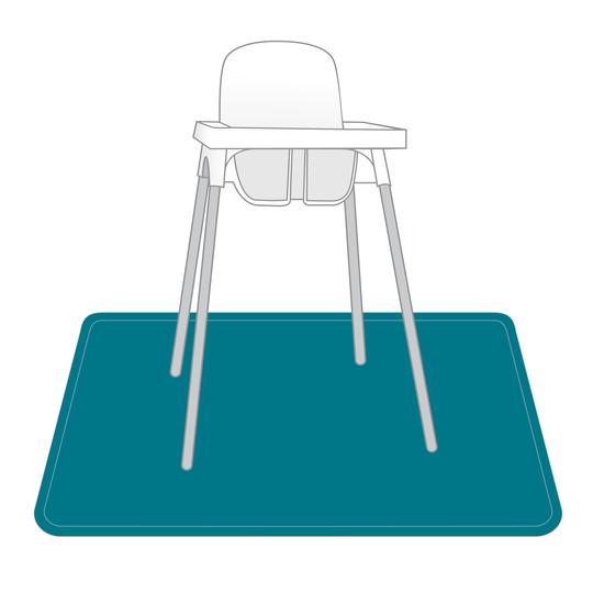Teal Splash Mat - A Waterproof Catch-All for Highchair Spills and More! - WERONE