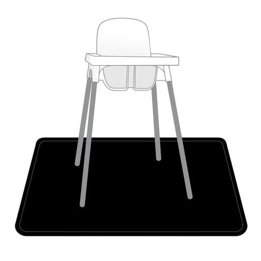 Black Splash Mat - A Waterproof Catch-All for Highchair Spills and More! - WERONE
