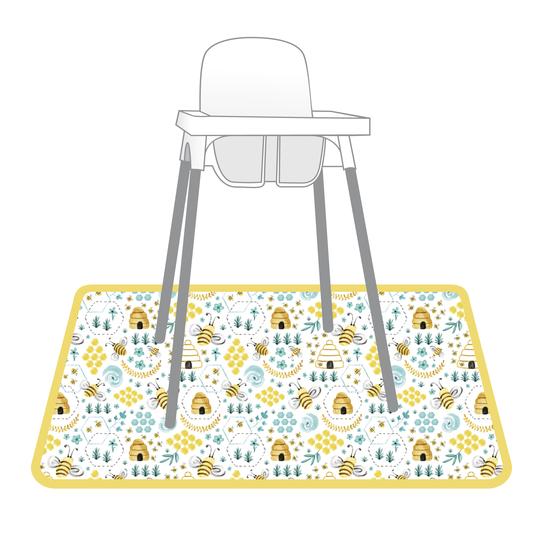 Busy Bees Splash Mat - A Waterproof Catch-All for Highchair Spills and More! - WERONE