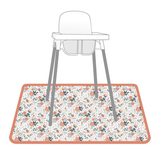 Vintage Rose Splash Mat - from the World Of Eric Carle - A Waterproof Catch-All for Highchair Spills - WERONE