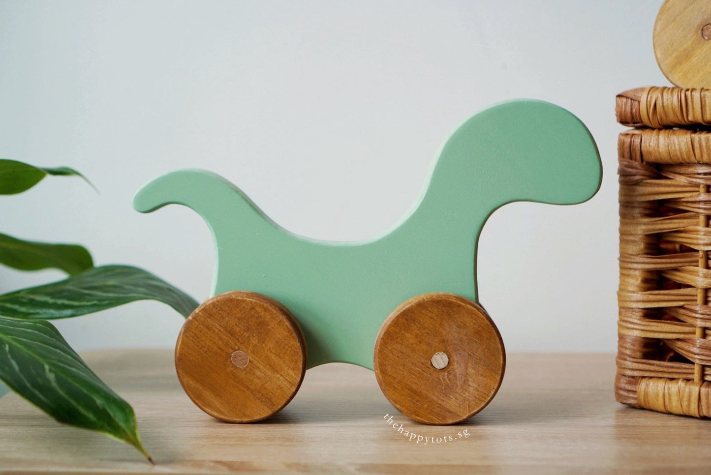 Dom the Green Dinosaur Push and Pull Toy - WERONE