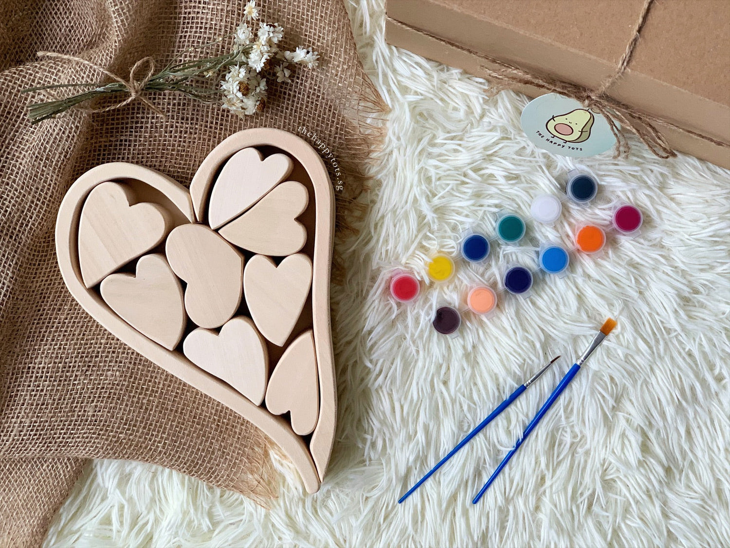 Wooden Heart Stackers Painting Set - WERONE