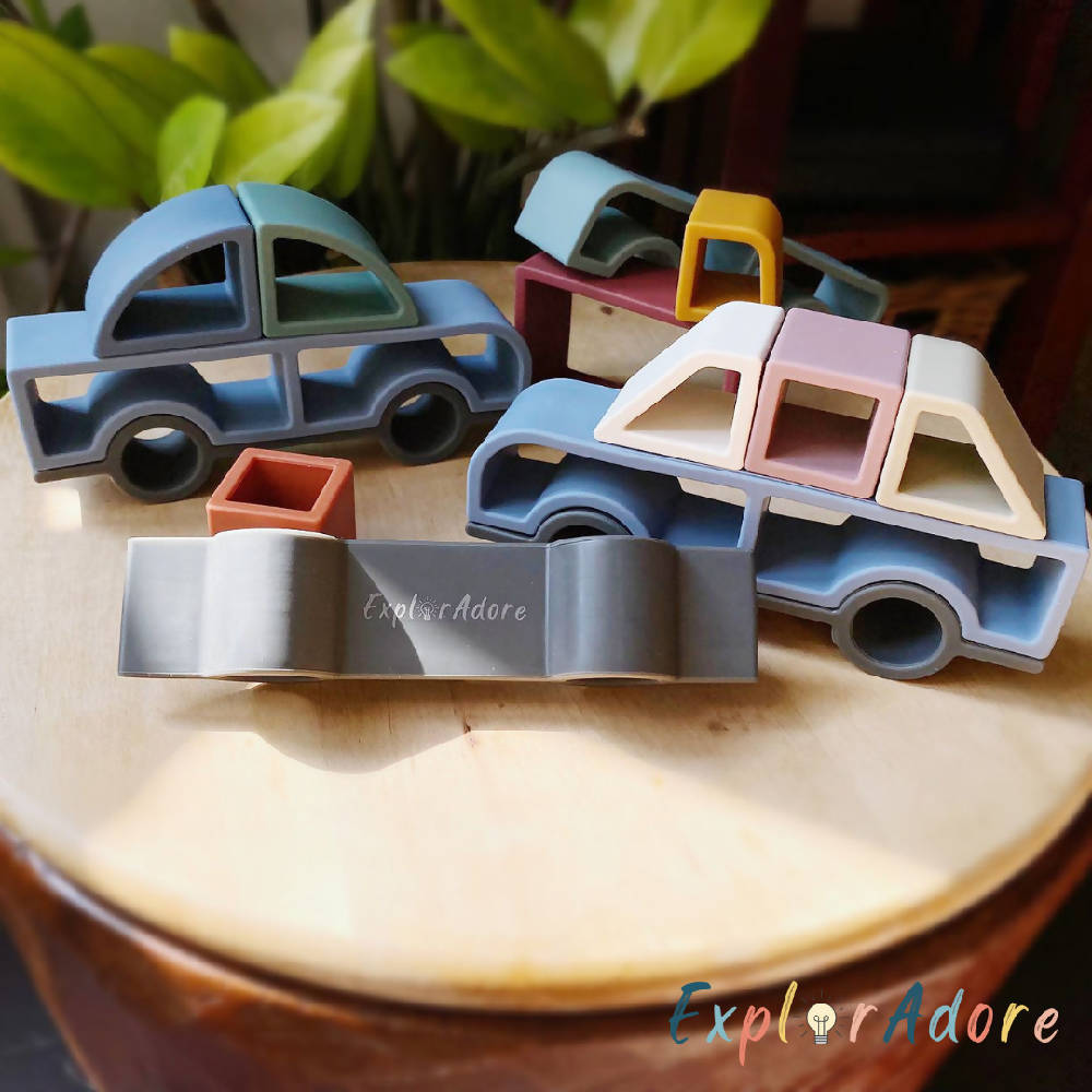 ExplorAdore 14 pcs Baby Truck Set Silicone Toys & Teether - WERONE