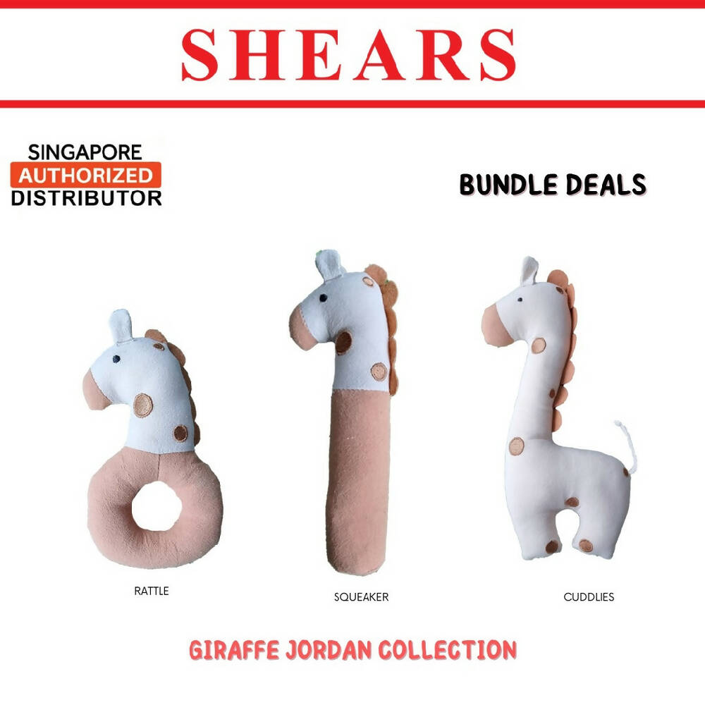 Shears Baby Soft Toy Jordan Collection Cuddlies Rattle Squeaker Gill the Giraffe - WERONE
