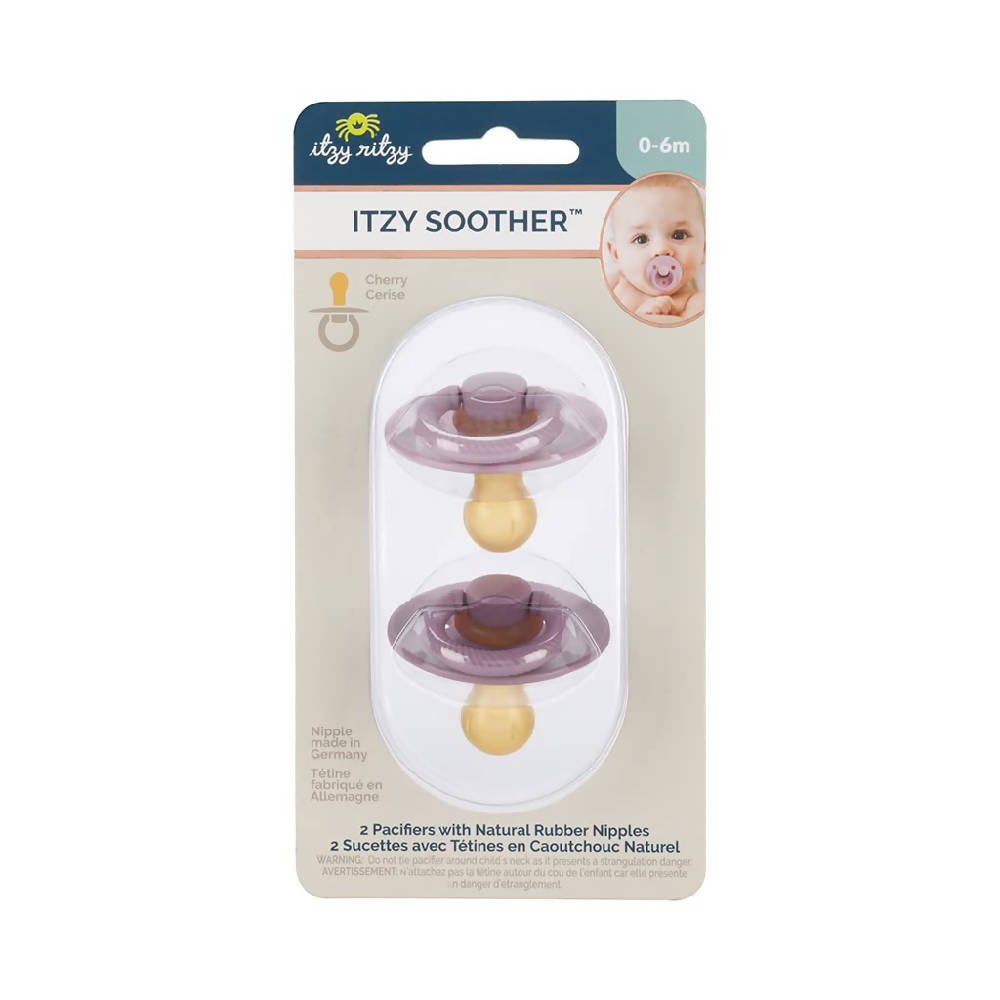 Itzy Soother™ Natural Rubber Pacifier - 0-6M - 2 Pack - Orchid + Lilac - WERONE