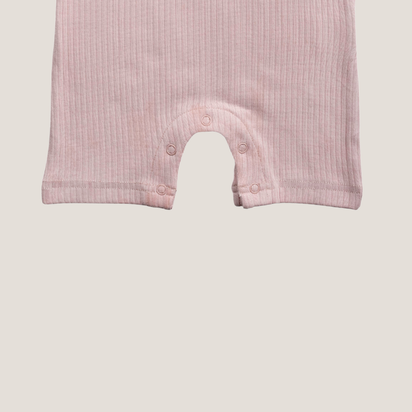 Ribbed Sleeveless Shorts Romper in Pink Blush - WERONE