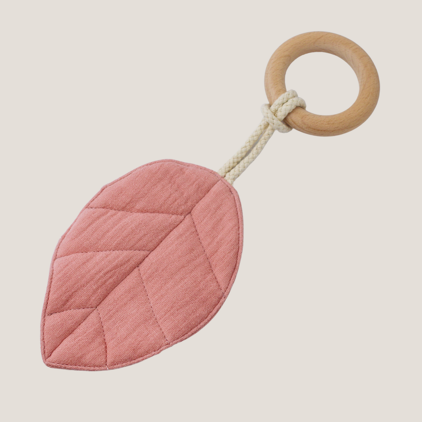 Ring Leaf Teether in Dusty Pink - WERONE