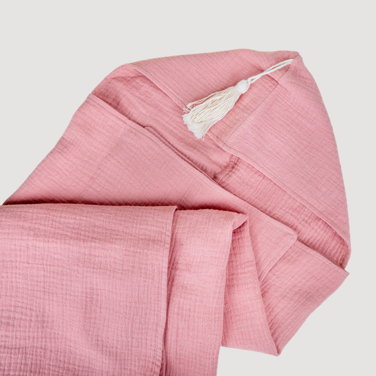Organic Hooded Muslin Towel in Dusty Pink - WERONE