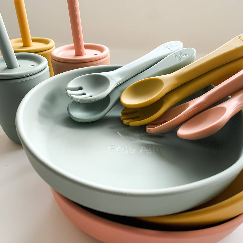 Suction Plate Bundle with Training Cup and Matching Fork and Spoon - WERONE