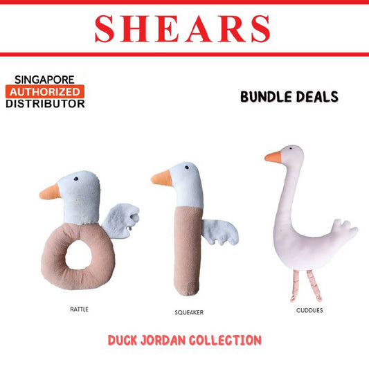 Shears Baby Soft Toy Jordan Collection Cuddlies Rattle Squeaker Dan the Duck - WERONE