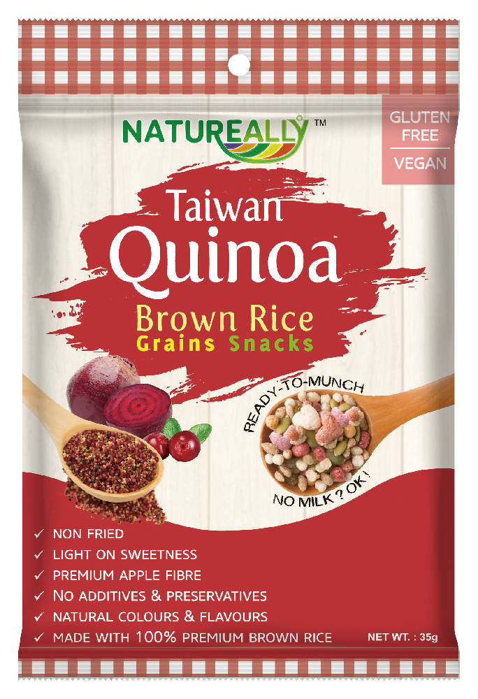 Gluten Free NATUREALLY™ Brown Rice and Red Quinoa Grains Snacks Cereal 35g - WERONE
