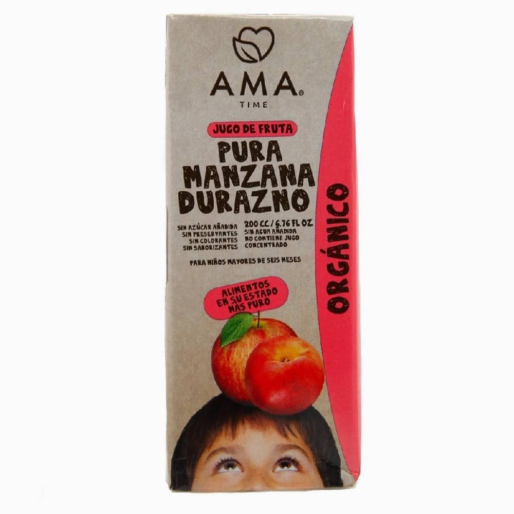 AMA Time Organic Peach and Apple Juice 200ml - Pack of 3 - WERONE