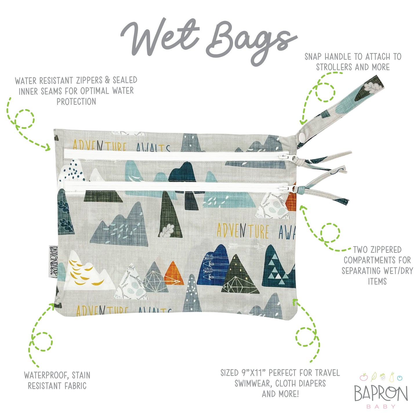 Adventure Awaits - Waterproof Wet Bag (For mealtime, on-the-go, and more!) - WERONE