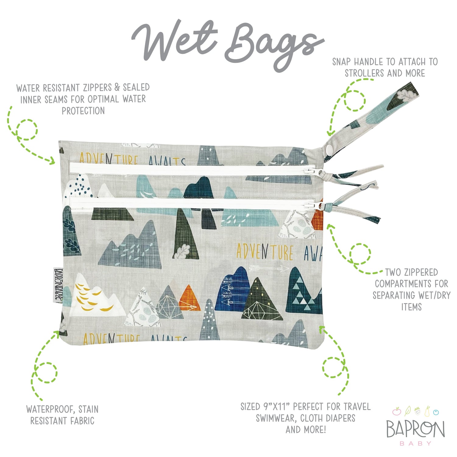 Adventure Awaits - Waterproof Wet Bag (For mealtime, on-the-go, and more!) - WERONE