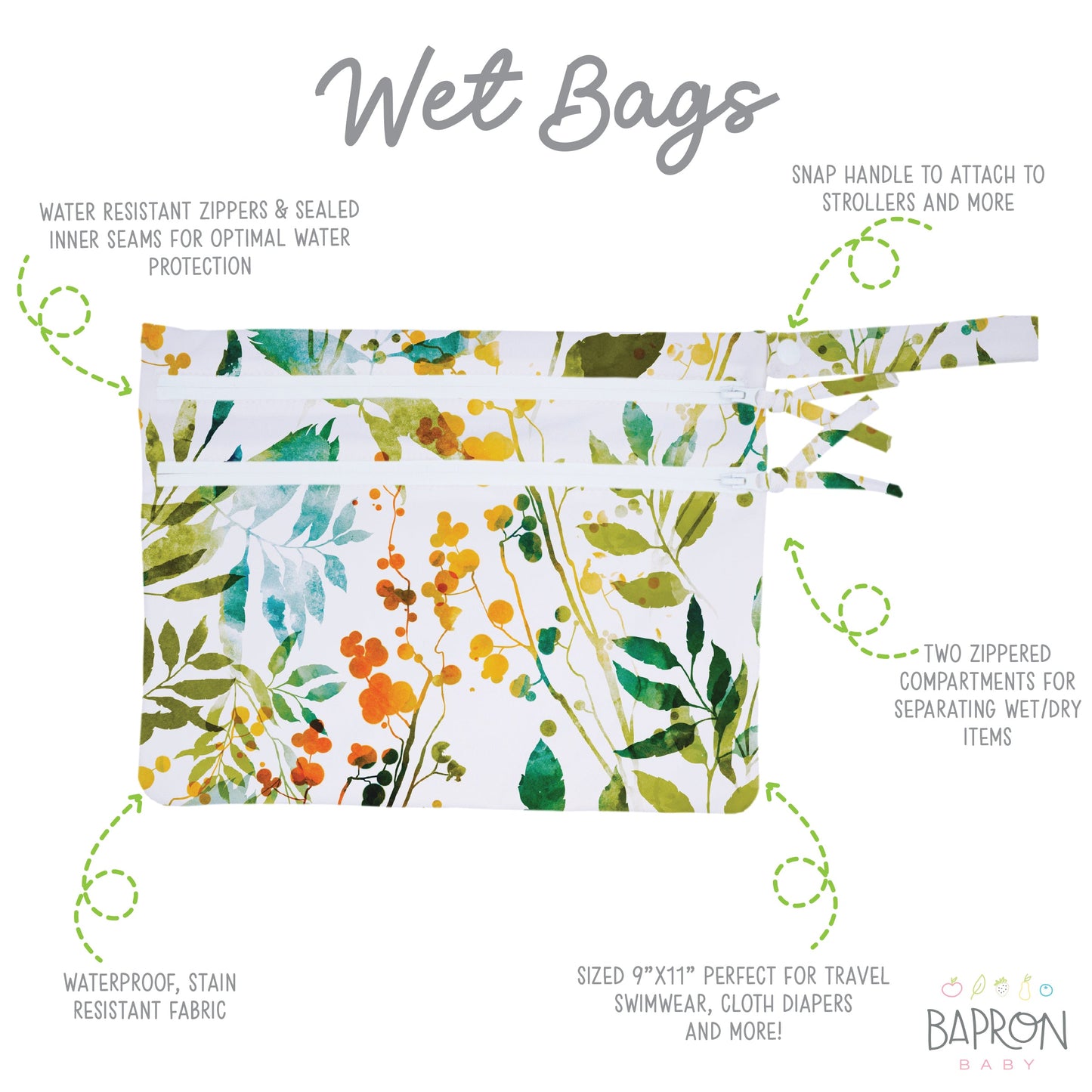Autumn Leaves - Waterproof Wet Bag (For mealtime, on-the-go, and more!) - WERONE