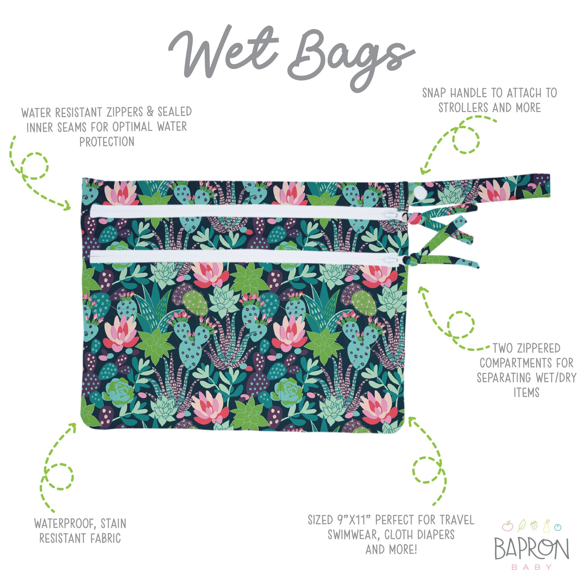 Desert Floral - Waterproof Wet Bag (For mealtime, on-the-go, and more!) - WERONE