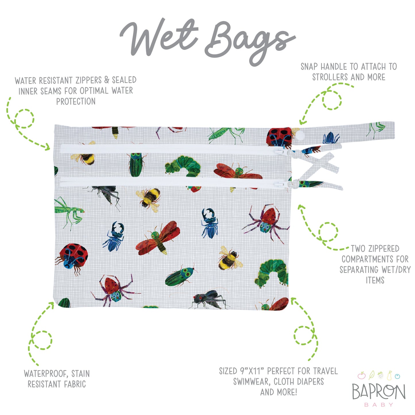 Bug Life - Waterproof Wet Bag (For mealtime, on-the-go, and more!) - WERONE