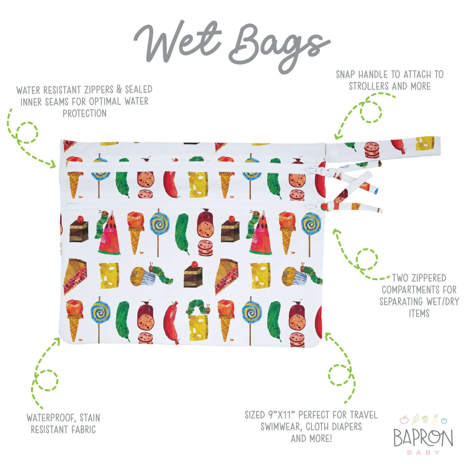 Food Parade - Waterproof Wet Bag (For mealtime, on-the-go, and more!) - WERONE
