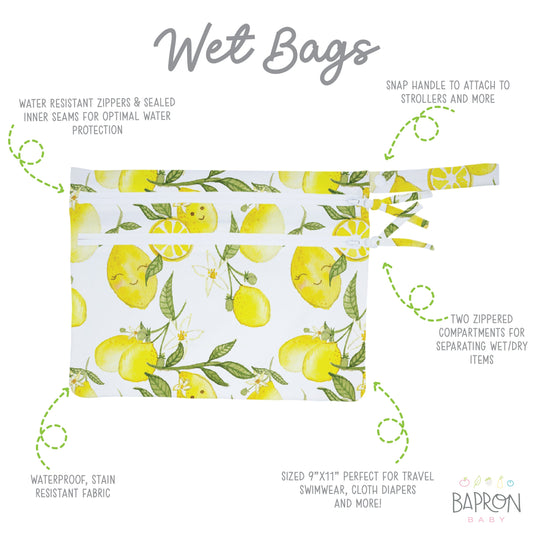 Freshly Squeezed Lemon - Waterproof Wet Bag (For mealtime, on-the-go, and more!) - WERONE