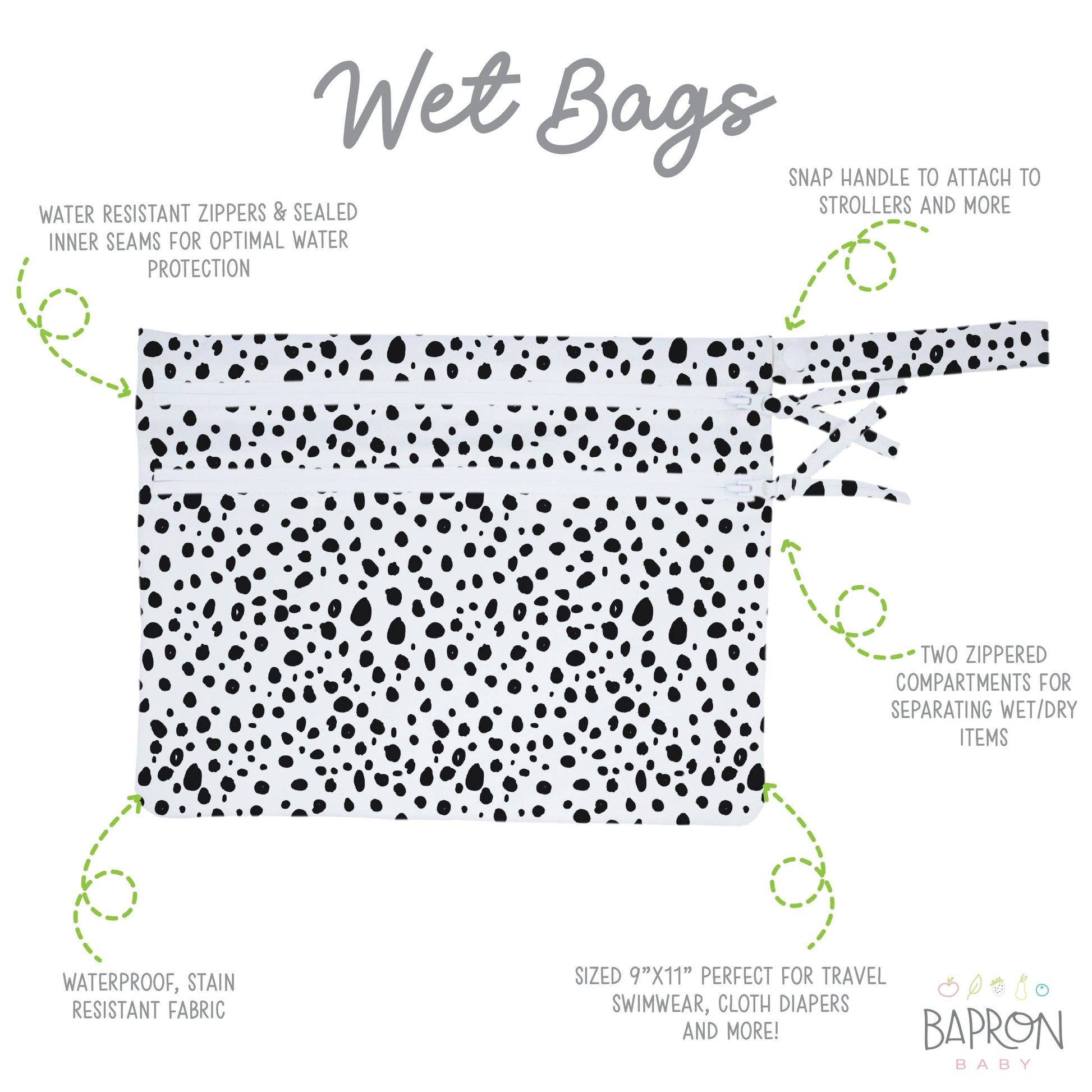 Organic Dot - Waterproof Wet Bag (For mealtime, on-the-go, and more!) - WERONE